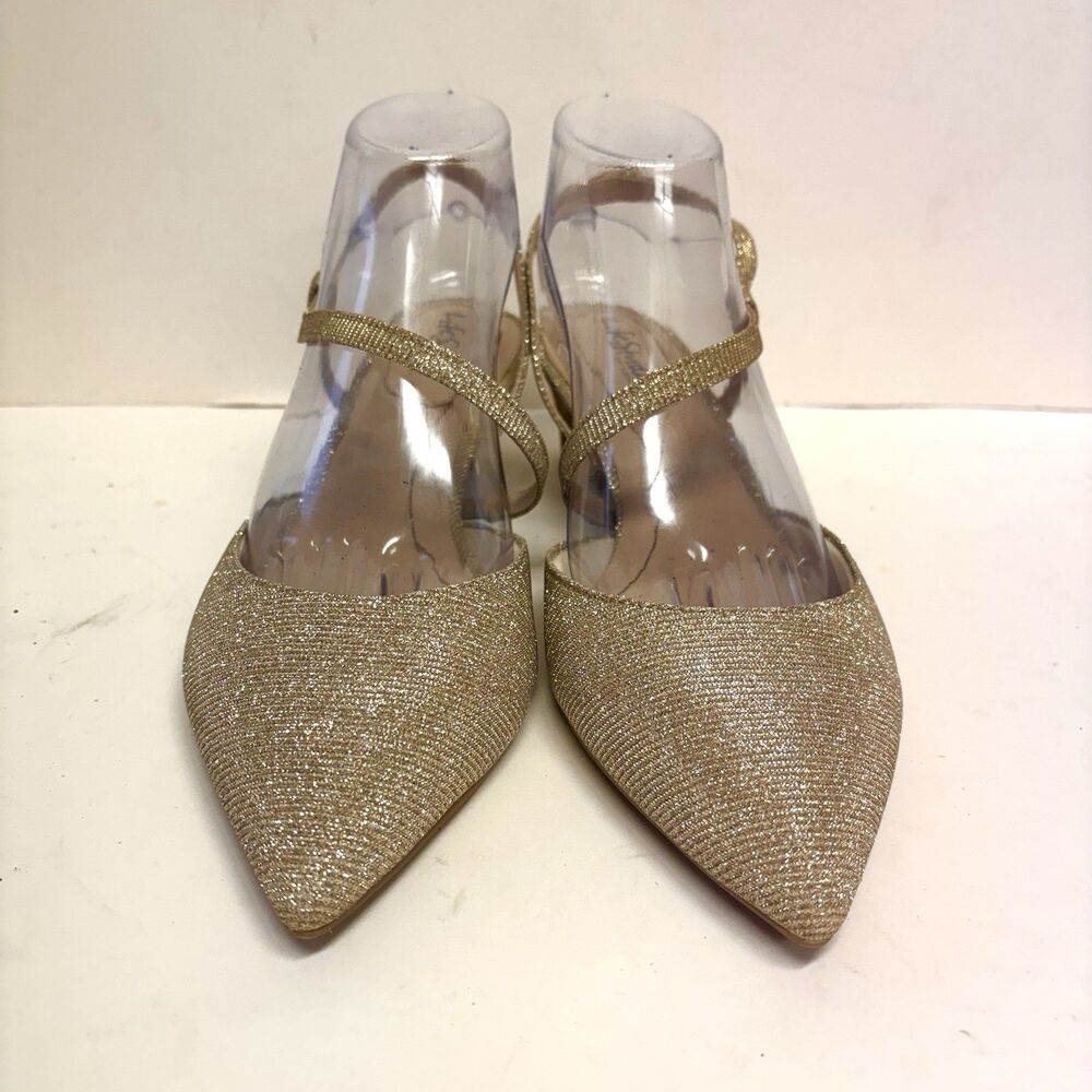 LifeStride Shoes Womens 10M Gold Minimalist Glitter Slingback Block Heels NEW - Picture 3 of 12